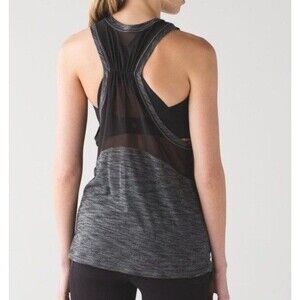 Lululemon Size 4 Work The Circuit Tank Top Black Gray